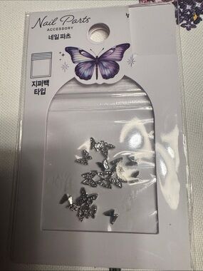 Nail Parts Silver Butterfly Nail Charms for Women
